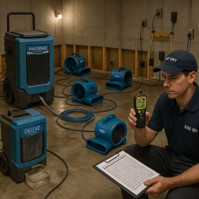 Structural Drying and Dehumidification process in Evans, GA
